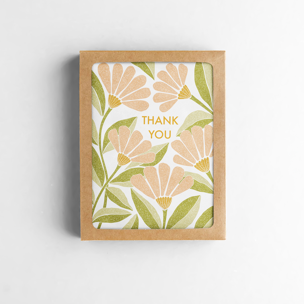 Pink Petals Thank You Boxed Set of Greeting Cards