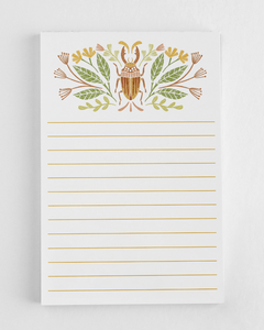 Beetle and Blooms Lined Notepad