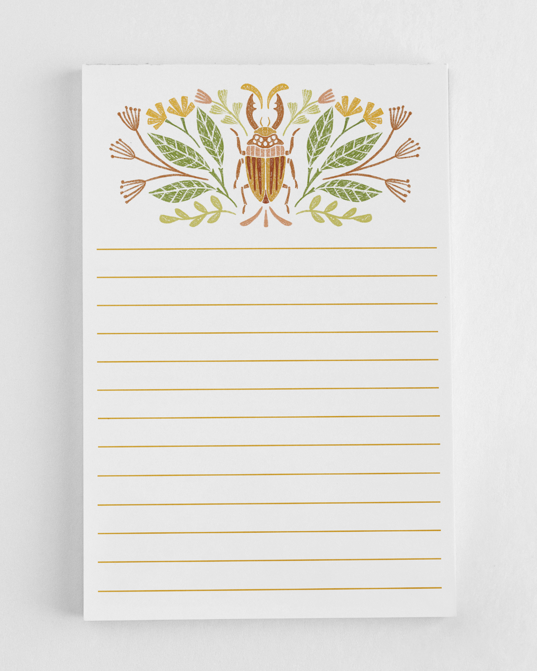 Beetle and Blooms Lined Notepad