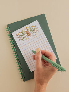 Beetle and Blooms Lined Notepad