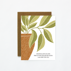 Perk Up Plant - Sympathy, Get Well Soon Greeting Card