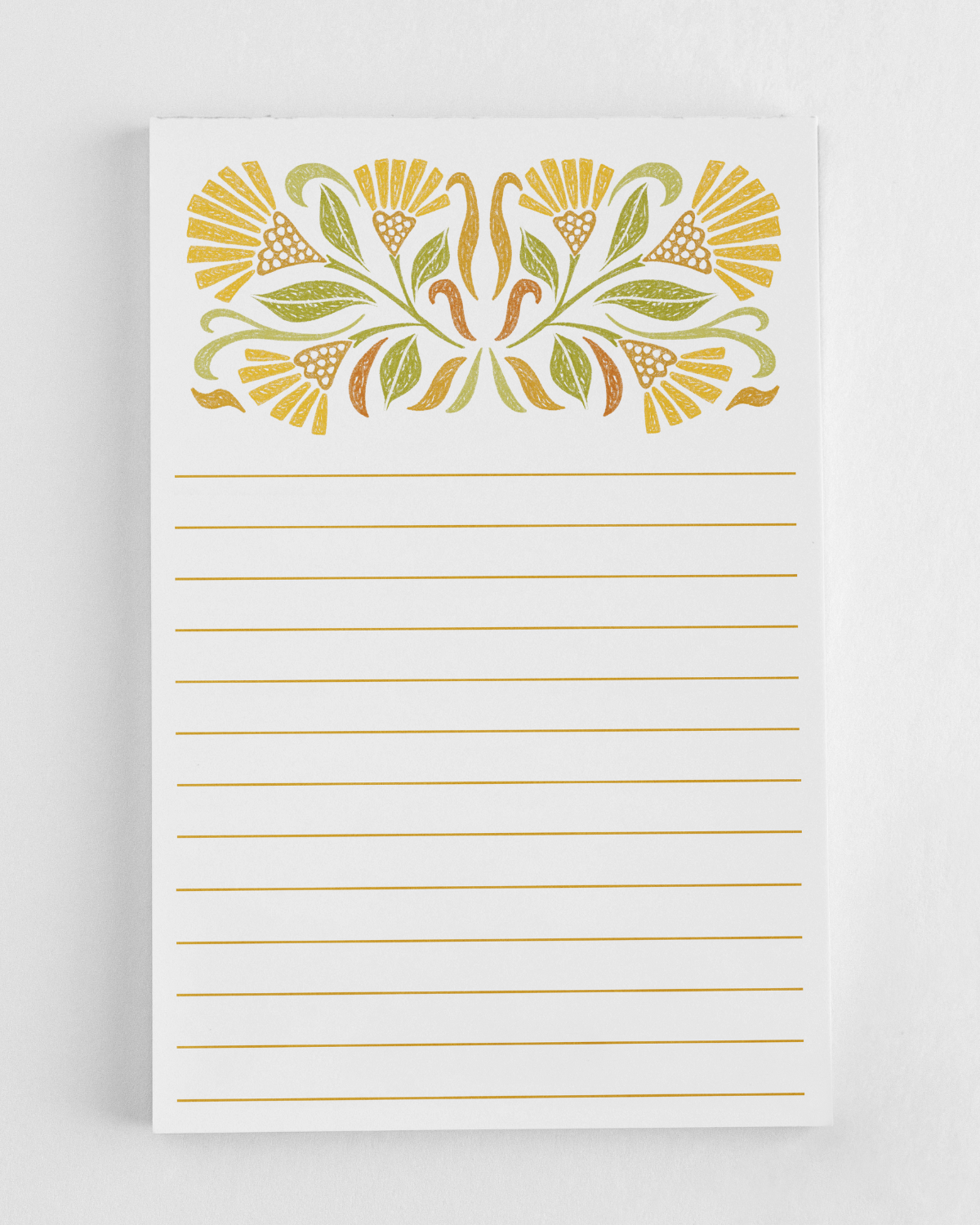 Sunshine Blooms Lined Notepad – Quiet Lines Design